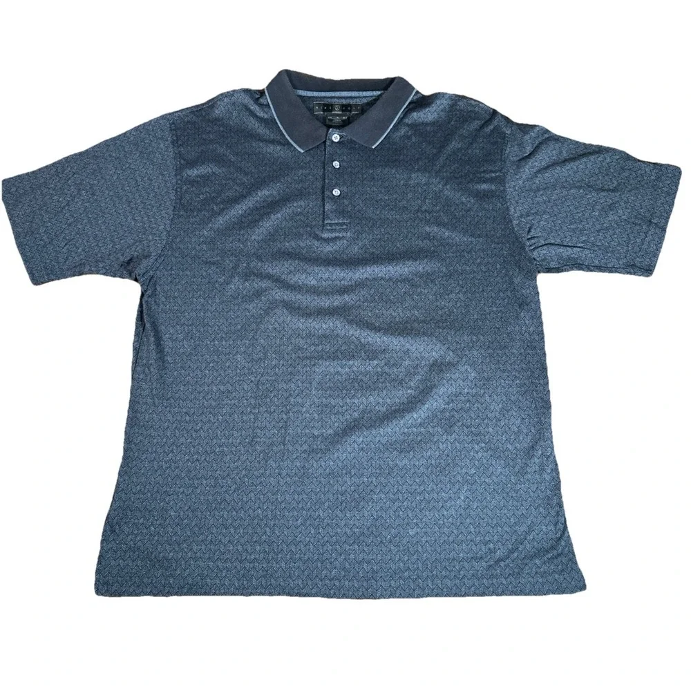 Vintage Nike Golf Shirt Men's XL Gray Herringbone Short Sleeve Cotton Polo Y2K - Picture 2 of 7